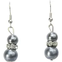 Behave - Oorhangers grijs parel dames - Chique stijl - Avondlook