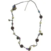 Behave Lange kralen ketting bruin multi kleur 100 cm - Nikkelvrij, Geschenkverpakking