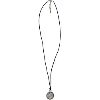 Behave Lange ketting imitatieleer met munt – Nikkelvrije modeketting