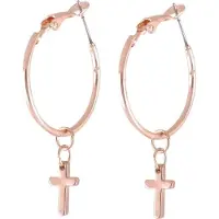 Behave - Oorbellen - Oorringen met kruis hanger - urban minimal stijl