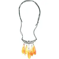 Behave Ketting zwart met oranje hangers – 60 cm verstelbaar