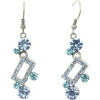 Behave - Oorhangers geometrisch met lichtblauwe kristalsteentjes - frisse elegantie
