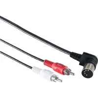 Dolphix DIN 5-pins haaks - Tulp stereo 2RCA audiokabel (afspelen) / zwart - 1,5 meter