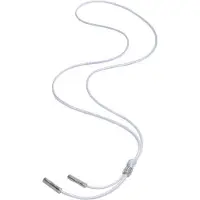 Behave Lange ketting - Wit waxkoord met kristal glassteen