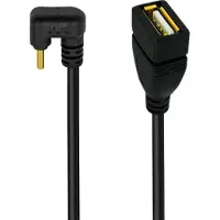 Dolphix USB-C (m) haaks (U-bocht) naar USB-A (v) adapter - USB2.0 / zwart - 0,25 meter