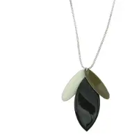 Behave - ketting met bladvorm hanger - nikkelvrij - cadeau in geschenkzakje - 43 cm
