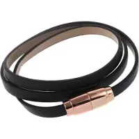 Behave - Zwarte armband imitatieleer - Minimalistisch chic - Dames