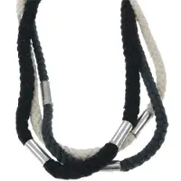 Behave - gevlochten collier in aardetinten - stoere urbanlook