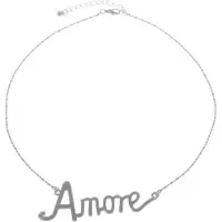 Behave - amore ketting zilverkleur dames - romantisch cadeau Valentijn