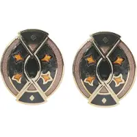 Behave - Oorclips dames - zwart en bruin - 3 cm