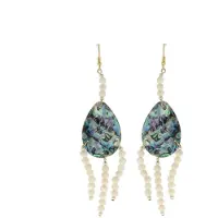 Behave - Oorhangers - Bohemian stijl met abalone en kralen - Zomerlook