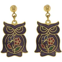 Behave - Oorhangers dames - uilenmotief - paars - 2,5 cm