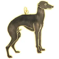 Behave - Hanger hond hazewind zwart emaille goudkleur - elegant detail