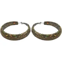 Behave Glam oorringen - glitter - goud brons kleur - 5cm