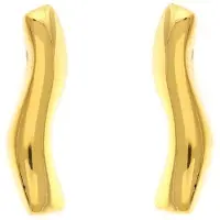 Behave - Dames oorbellen staafjes goudkleur minimal chic - 2 cm