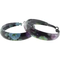 Behave - Oorbellen - Oorringen bloemenprint - boho zomerstijl - 50 mm