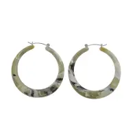 Behave - Oorbellen - Oorringen marmerlook bruin - 5 cm - casual trend