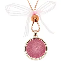 Behave Lange ketting met fuchsiakleurige hanger en strikje – Nikkelvrije modeketting