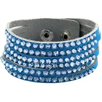 Behave - armband met steentjes - blauwe sparkle look - verstelbaar