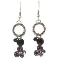 Behave - Oorhangers rond met paarse steentjes - Feestelijke sieradenlook
