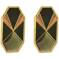 Behave - Dames oorbellen stekers vintage zwart geometrisch design - 3 cm