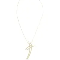 Behave Dames Ketting - Zilverkleur Hanger AB Steentjes - Nikkelvrij - Handgemaakt 50 cm