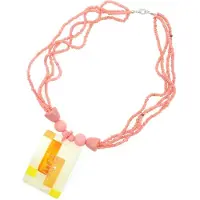 Behave - Dames Ketting Roze Houten Kralen En Schelpen Hanger 50 Cm - Nikkelvrij - Handgemaakt En Uniek