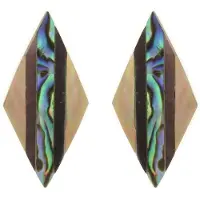 Behave - Oorbel schelp zilverkleur ruit - Handgemaakte sieraden