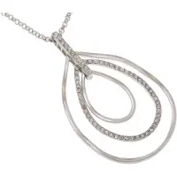 Behave - Ketting met druppelvormige hanger - Zilverkleur - 40,5 cm + verlengketting