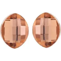 Behave - Oorsteker met ovale perzikkleurige steen - Mode-accessoire