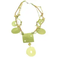 Behave Dames Groene Schelpen Ketting - Nikkelvrij, 55 cm