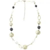 Behave - Ketting goudkleur met parels, 51 cm