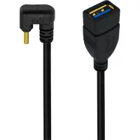 Dolphix USB-C (m) haaks (U-bocht) naar USB-A (v) adapter - USB3.0 / zwart - 0,25 meter