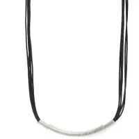Behave - Design ketting - Zwart met zilverkleurige buis - Minimal look