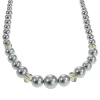 Behave - Parelketting - Facet Geslepen Kralen - Zilverkleurige Parel