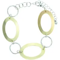 Behave - Armband bi-color ovaal modern - stijlvol minimal chic 18 cm