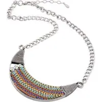 Behave - Korte ketting met kleurrijke hanger - Multi licht - Kunststof en glaskralen