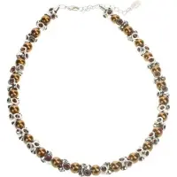 Behave - Klassiek parelcollier met steentjes - 41 cm + 5 cm verlengketting