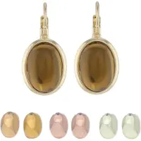 Behave Oorbellen - dames - goudkleur - oorbellen set met 4 verwisselbare steentjes