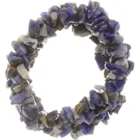 Behave - Armband -Natuursteen - Blauw Paarse - Elastisch