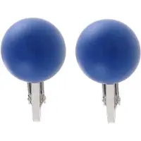 Behave - Clip oorbellen met matte kraal blauw - Minimalistische stijl