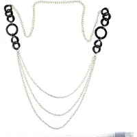 Behave - Lange ketting zwart goudkleur met lagen - Elegant avondstijl