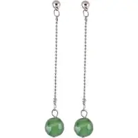 Behave - Lange oorbellen boho stijl met groene natuursteen agaat 8.5 cm