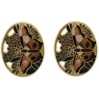 Behave - Oorstekers dames - vlindermotief - blauw - 2,5 cm