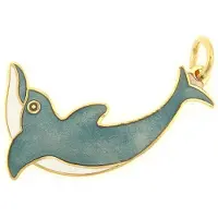 Behave - hanger dolfijn blauwgroen emaille - speels zomeraccent
