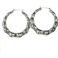 Behave - Oorbellen - Oorringen bamboe look - urban streetstyle - 6 cm