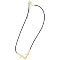 Behave Ketting zwart met V goudkleur – 41 cm