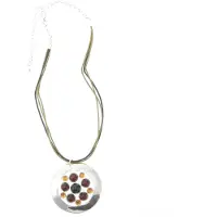 Behave - Ketting Bruin met Ronde Hanger en Stenen - 38,5 cm