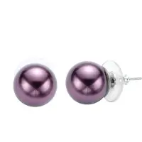 Behave Parel Oorbellen Paars 12 mm – Grote Pareloorstekers – Nikkelvrij – Dames – Inclusief Cadeauverpakking