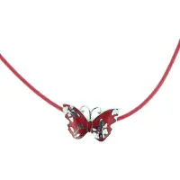 Behave - Vlinder ketting dames - Rode emaille - Romantische stijl